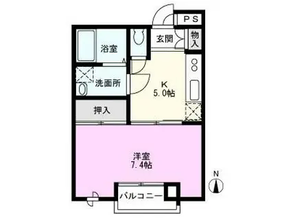 ヨシカネビル(1K/2階)の間取り写真