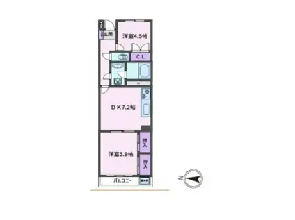 西池袋グリーンハイツ(2DK/2階)の間取り写真