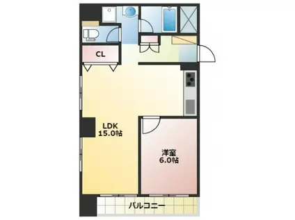 アンシャンテ岡山(1LDK/4階)の間取り写真