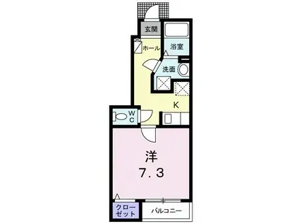 メゾン フローラ(1K/1階)の間取り写真