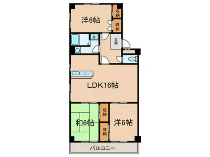 ビレンテ守山(3LDK/1階)の間取り写真