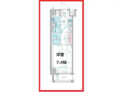 ジェノヴィア五反野スカイガーデン(1K/2階)の間取り写真