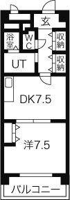 あおいマンション(1DK/2階)の間取り写真