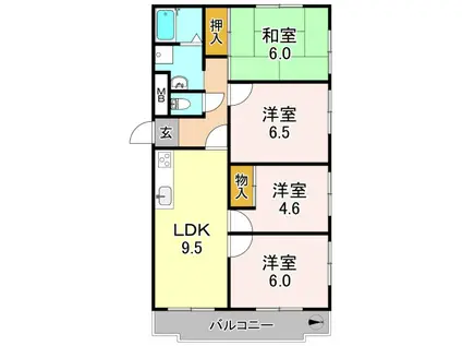 瓜破アーバンライフ(4LDK/2階)の間取り写真