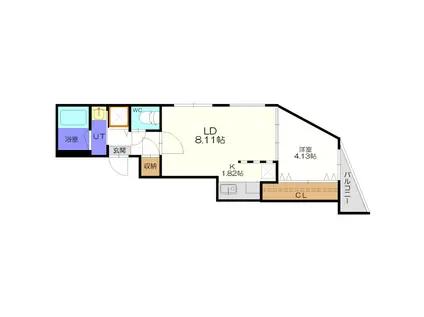 ファーネストひばりが丘(1LDK/5階)の間取り写真