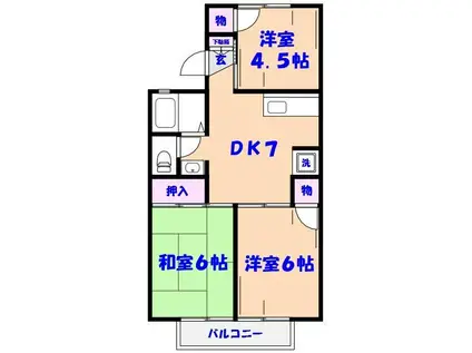 セジュール難波(3DK/2階)の間取り写真