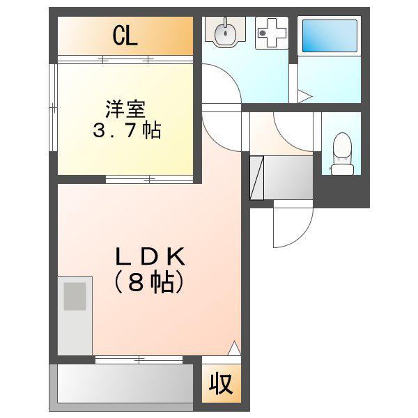 アーバンレジデンス名古屋(1LDK/2階)の間取り写真