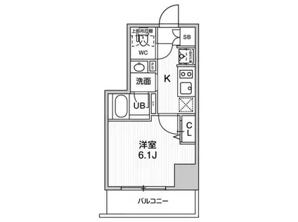 THE PALMS与野(1K/6階)の間取り写真
