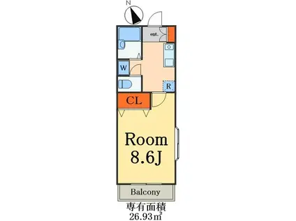 山新ビル(1K/3階)の間取り写真