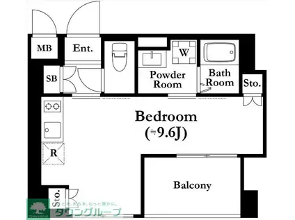 グランカーサ錦糸町II(ワンルーム/9階)の間取り写真