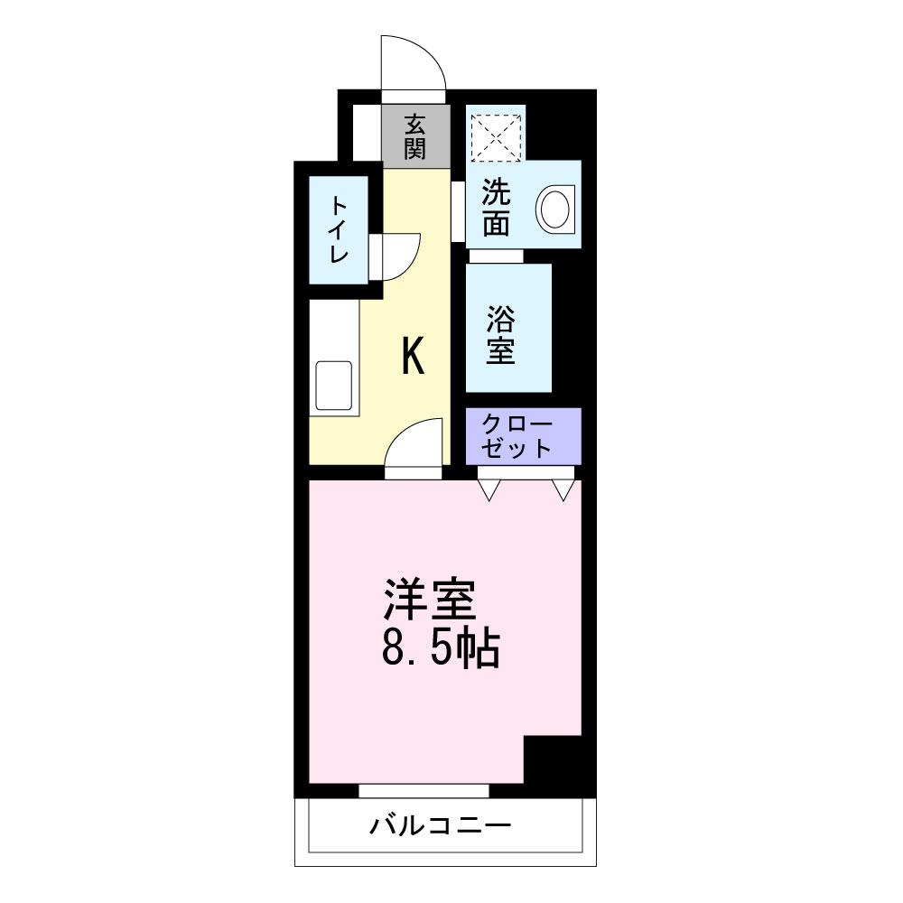 グランメールコート永田町(1K/1階)の間取り写真