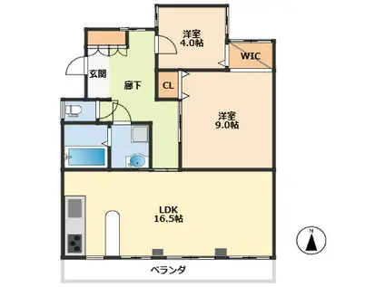 ラ・プリモーダ(2LDK/1階)の間取り写真