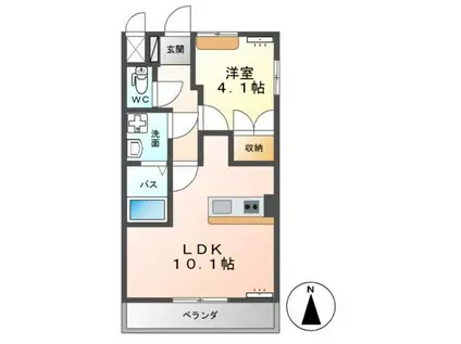 トゥインクルII(1LDK/2階)の間取り写真