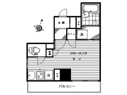 リバーヴィレッジ若林(ワンルーム/6階)の間取り写真