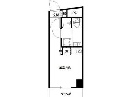 ポートハイム西横浜(ワンルーム/5階)の間取り写真