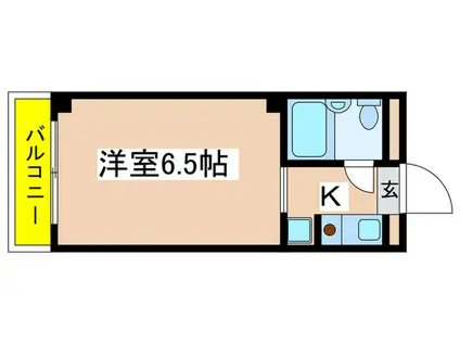 ジョイフル百合ヶ丘(1K/4階)の間取り写真