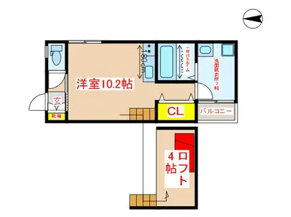 ＪＲ日豊本線 隼人駅 徒歩35分 2階建 築7年(1SK/2階)の間取り写真