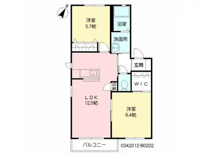 ベニコー B棟(2LDK/2階)の間取り写真