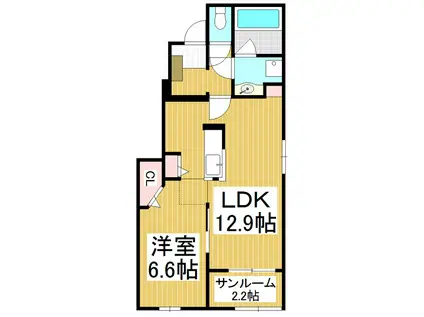 ベル フォレ12.A(1LDK/1階)の間取り写真