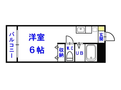 メゾン・ラベンダー10番館(ワンルーム/1階)の間取り写真