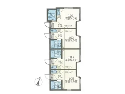 ユナイト上町ランドシュタイナー(1K/2階)の間取り写真