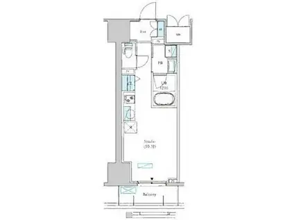 ロイジェントパークス千葉中央(ワンルーム/3階)の間取り写真