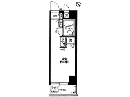 ライオンズマンション反町(ワンルーム/7階)の間取り写真