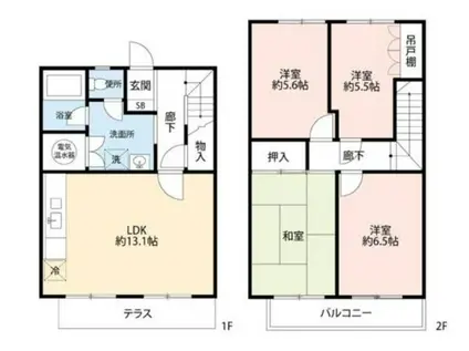コープ野村清水町(4LDK/1階)の間取り写真