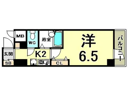 エスリード三宮フラワーロード(1K/5階)の間取り写真