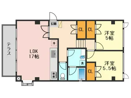 セトルM(2LDK/1階)の間取り写真