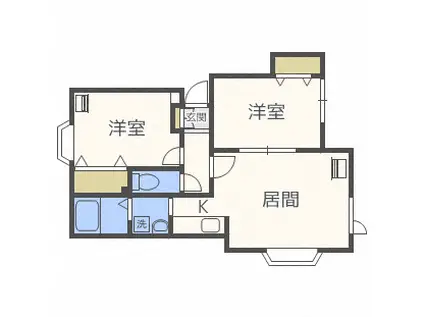 モデュロール山の手(2LDK/2階)の間取り写真