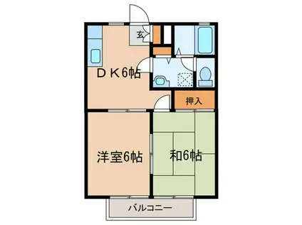 ヴィレッジTOMIZAWA(2DK/2階)の間取り写真
