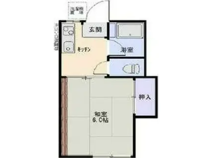 双葉ハイツ(1K/2階)の間取り写真