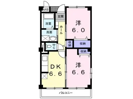 モルティ(2DK/2階)の間取り写真