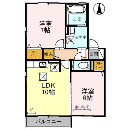 ソレイユ・ナカジマ(2LDK/1階)の間取り写真