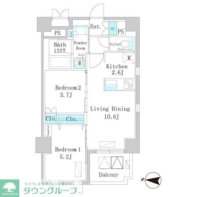 エル・セレーノ錦糸町(2LDK/4階)の間取り写真