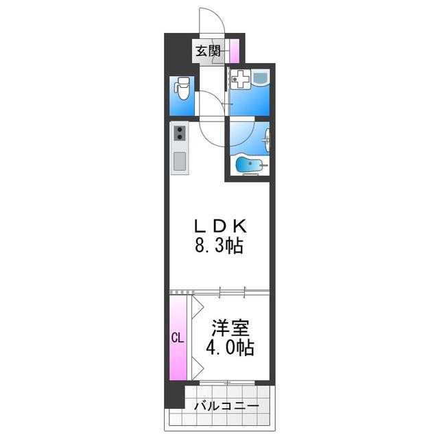 スプランディッドあびこ駅前(1LDK/14階)の間取り写真
