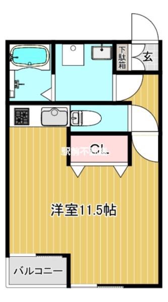 レアルグレイス(ワンルーム/1階)の間取り写真