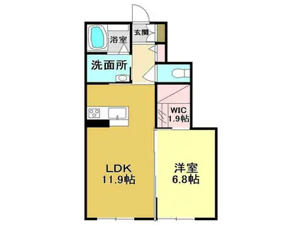 シャーメゾン桜(1LDK/1階)の間取り写真