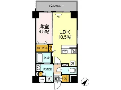 GRANDE・ROUE DAIWA(1LDK/7階)の間取り写真