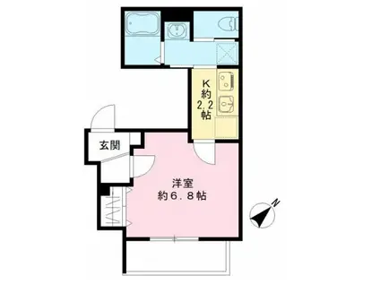 LIGHT PARK KK(1K/2階)の間取り写真