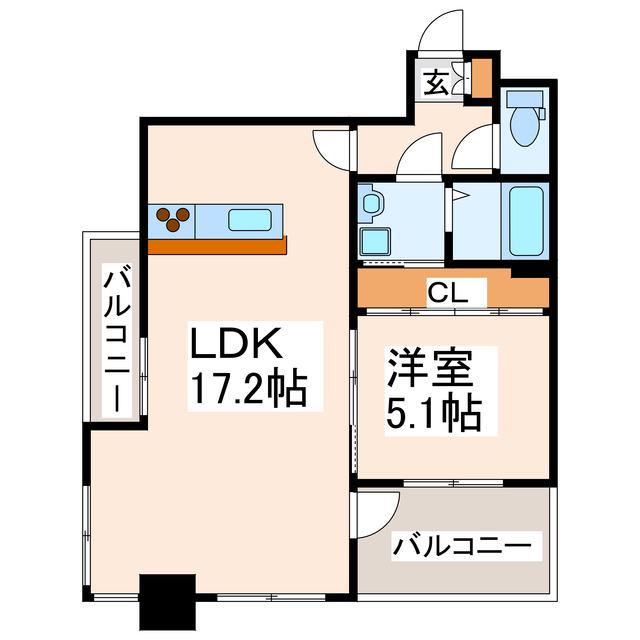 アレンタワー新八代(1LDK/10階)の間取り写真