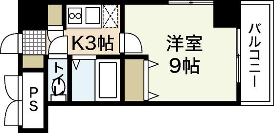 ラントハウス幟町(1K/2階)の間取り写真