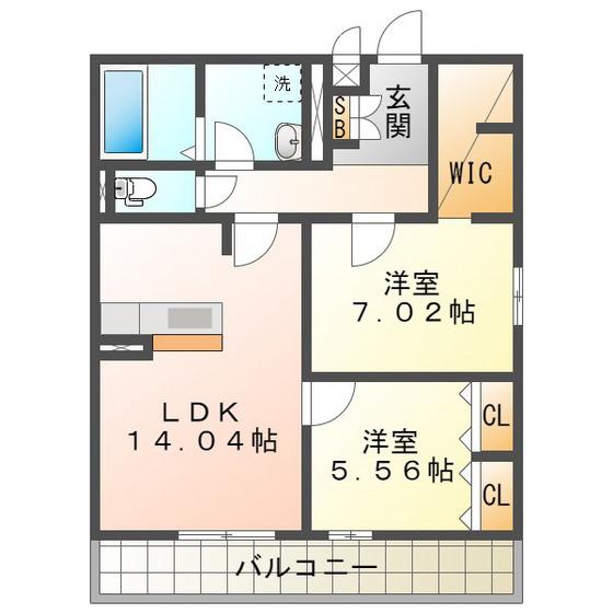 リベル元町(2LDK/5階)の間取り写真