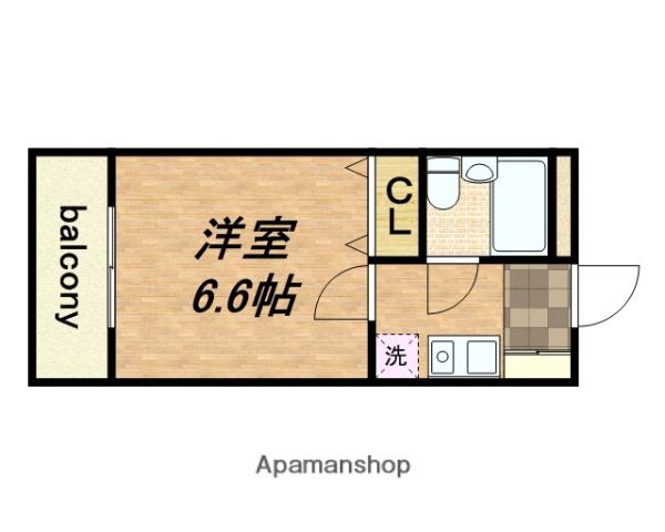 セレッソコート大阪城前(1K/4階)の間取り写真