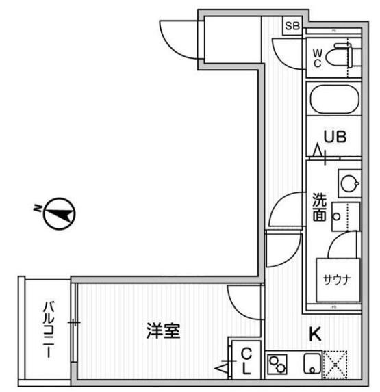 TS CUORE横濱元町(1K/1階)の間取り写真