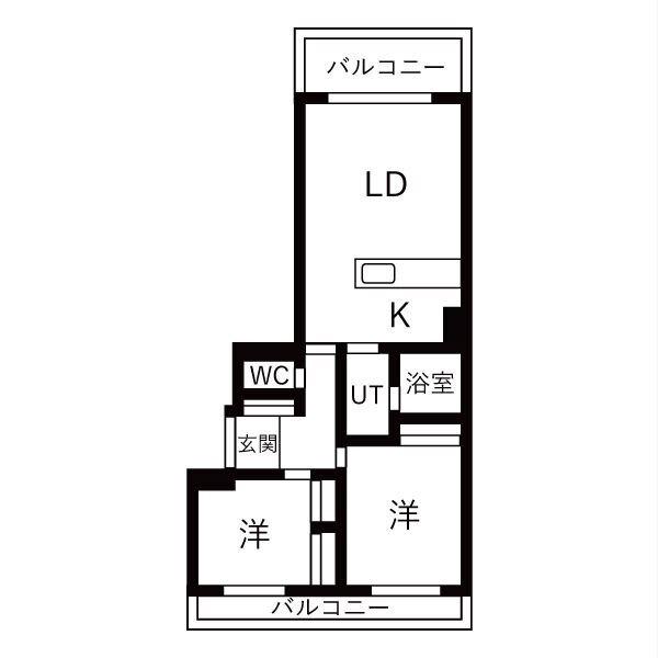 カーサ・エルモーサ(2LDK/5階)の間取り写真