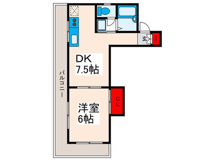 神谷コーポ(1DK/3階)の間取り写真