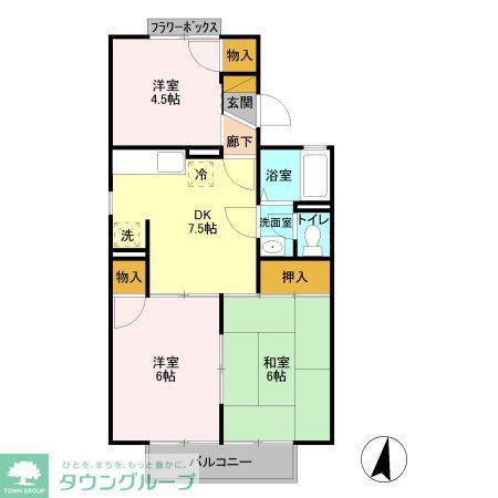 リバシティ(3DK/2階)の間取り写真