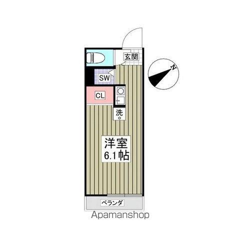 スリーパインズ(ワンルーム/1階)の間取り写真